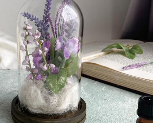 ハンドメイドドライフラワー　ラベンダー ディスプレードーム b6e29693c593d1b05b0280ec81041c