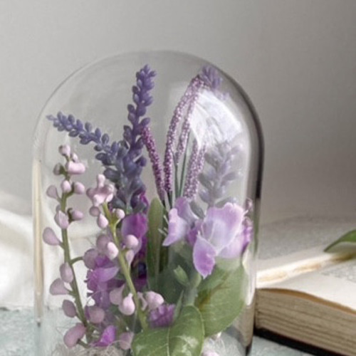 煌めきガラスドームアレンジ（ラベンダー） アートフラワー fleurdelis