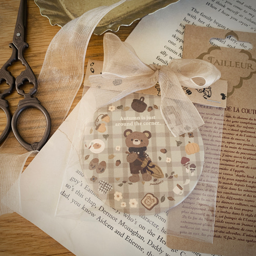 コンパクトミラー『秋のくま』 その他雑貨 ゆずはぴ 通販 16571091