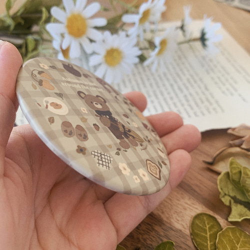 コンパクトミラー『秋のくま』 その他雑貨 ゆずはぴ 通販 16571091