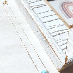 ❁Ocean blue heart larimar necklace 14kgf❁超トップクオリティラリマー 5枚目の画像