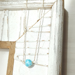 ❁Ocean blue heart larimar necklace 14kgf❁超トップクオリティラリマー 6枚目の画像