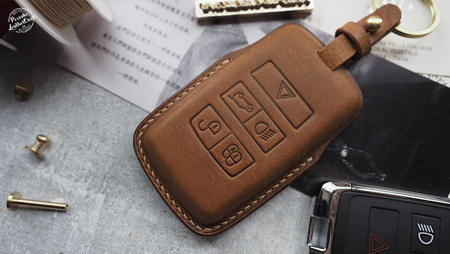 本革の手縫い ジャガー/ランドローバー/レンジローバー スマートキーケース  名入れ可 カラーが選べ  総手縫い仕上げる