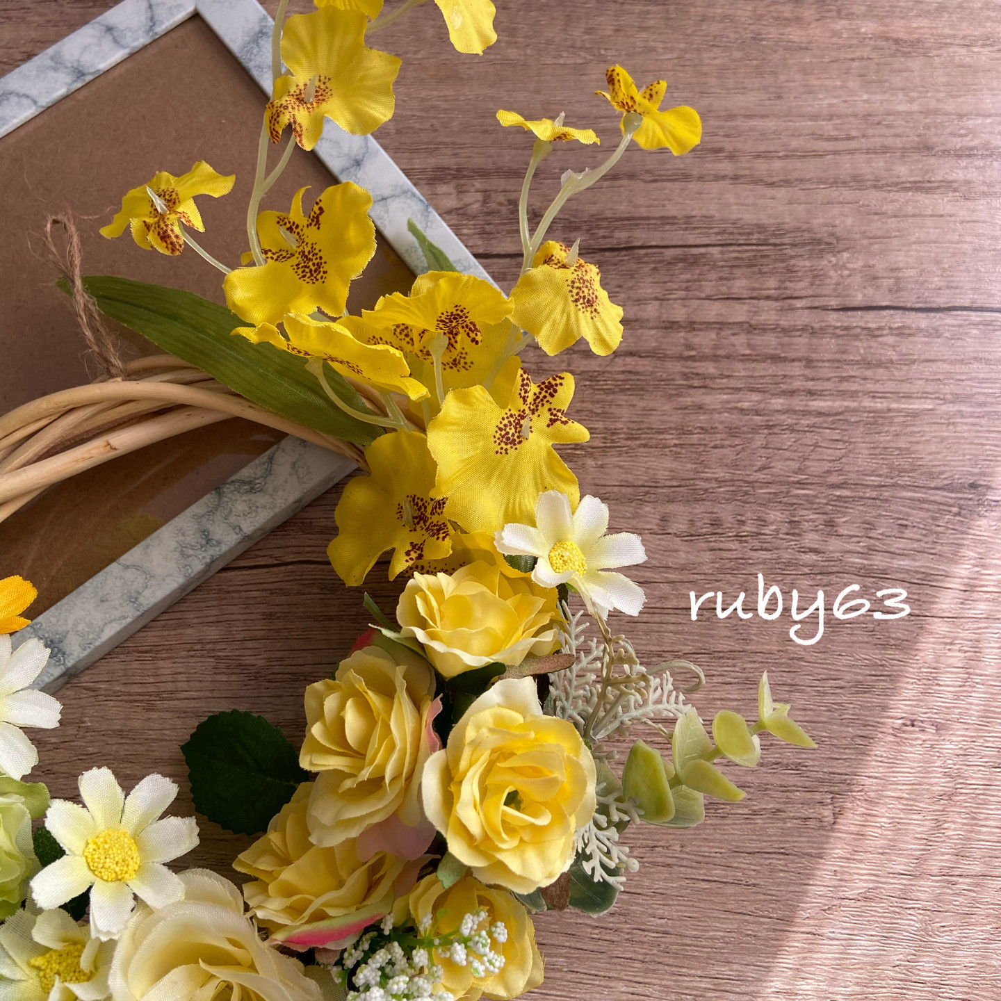 秋 写せ リース 造花 フラワーアレンジメント アーティ