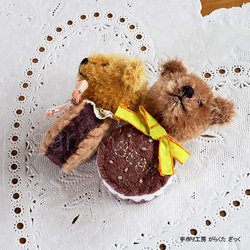 がらくたざっく★☆食欲の秋にぴったりな♪クリームサンドクッキーベアのキーチャーム★☆チョコ 7枚目の画像