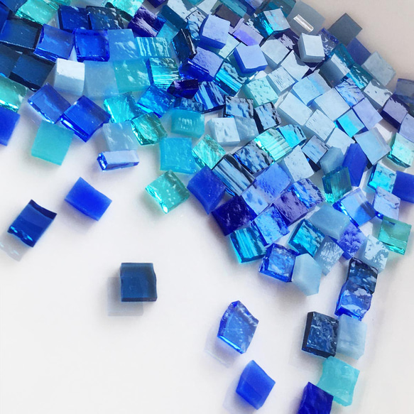 フュージング用 ガラス ミックス ブルー系mix 10g ・おうちde