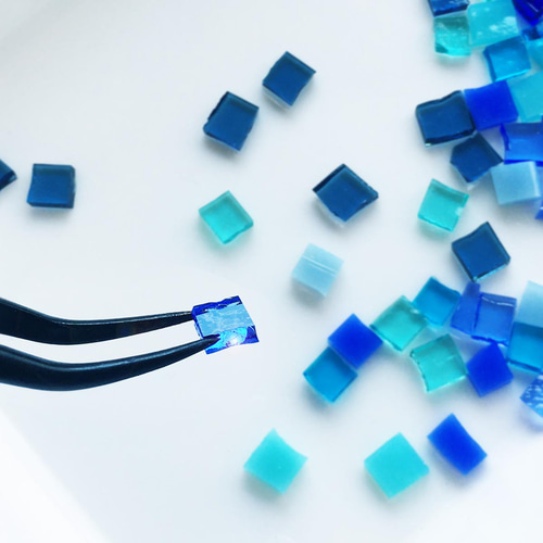 専用です。　　　　青色 ガラス工芸品 セット フュージング用 ガラス ミックス ブルー系mix 10g ・おうちde
