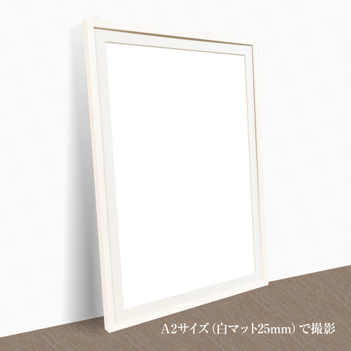 ポスターフレーム 木製 50x70cm ホワイト 低反射 アクリル板 木製フレーム【希少】（50×70用）上質 スリム 5色から選べる