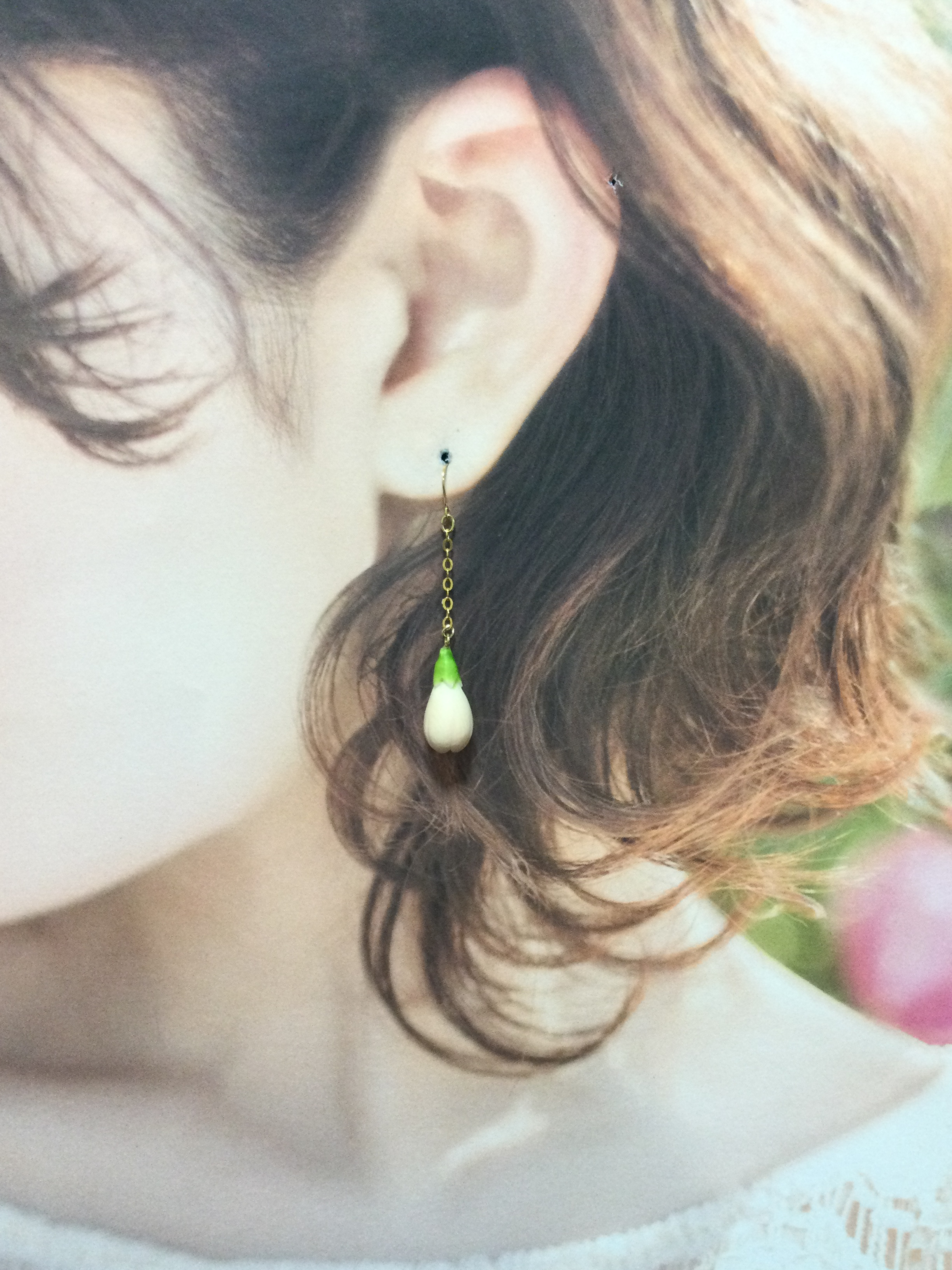 ☆本象牙ピアス（蕾）14kgf使用　※A-120