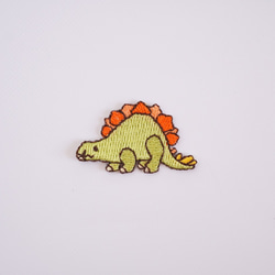 【えらべる恐竜の刺繍ワッペン】心踊る色と始まる。《おきがえ袋》専用｜フクノハタケ‐ハンドメイドのレッスンバッグ 6枚目の画像