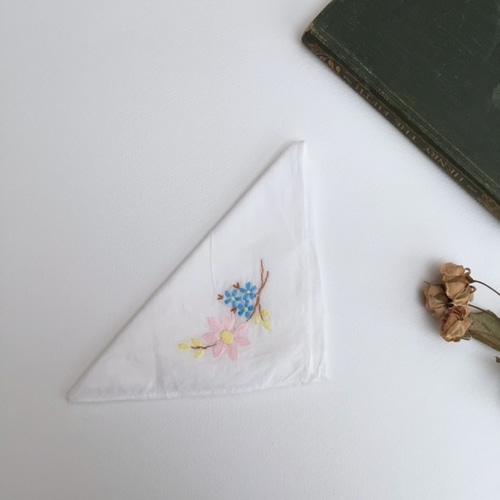 手刺繍カットワーク イギリスVintageクロス ナプキン めさ