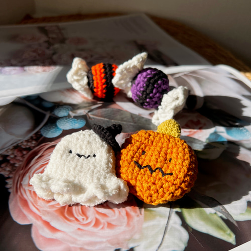 ハロウィン5センチパッチンピン☆キャンディおばけ☆オレンジ ハロウィン5センチパッチンピン☆キャンディおばけ☆オレンジ