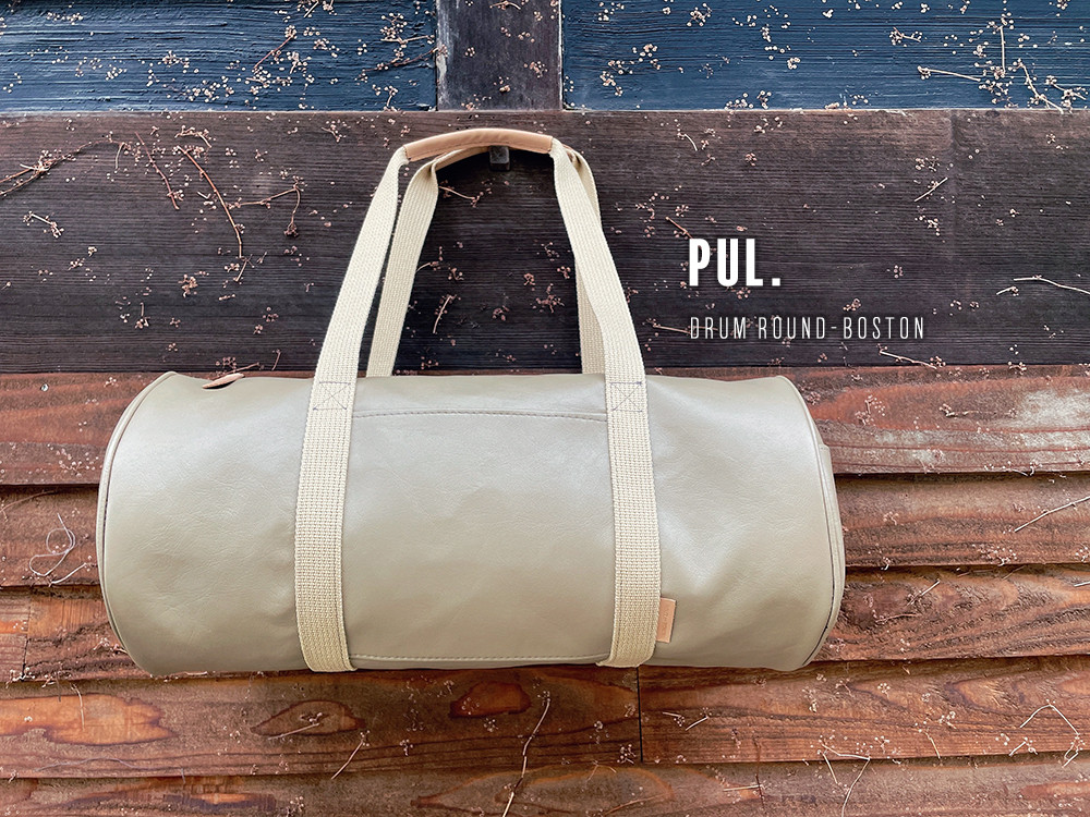 数量限定SALE！【PUL】お出かけが楽しくなるロール・ボストン　ドラム型　上質ノンフタルレザー(BB230418)