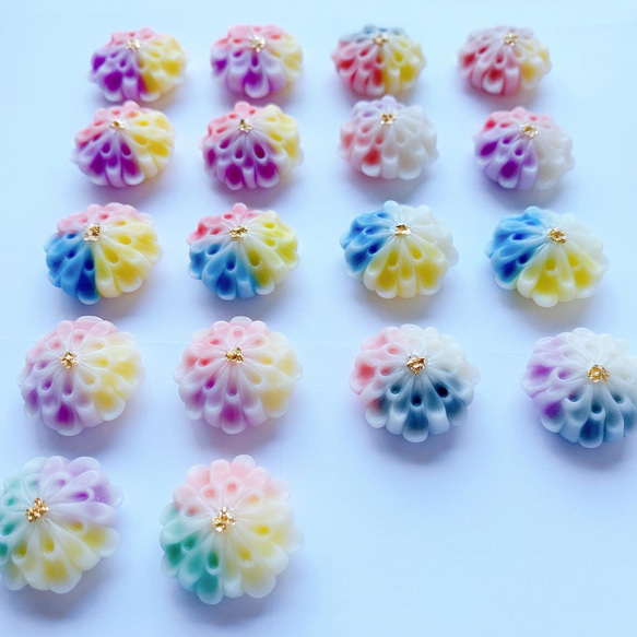 和菓子マグネット2個セット フェイクスイーツ 花火 練り切り 樹脂粘土 4枚目の画像