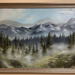 欧風油絵　【湖・林・山】　インテリアアート 湖・林・山】 欧風 油絵 絵画 NANA 通販 16572225｜Creema(クリーマ)