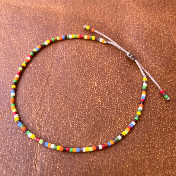 Waxcord x Beads Bracelet/Autumn Multicolor 2枚目の画像