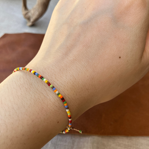 Waxcord x Beads Bracelet/Autumn Multicolor 1枚目の画像