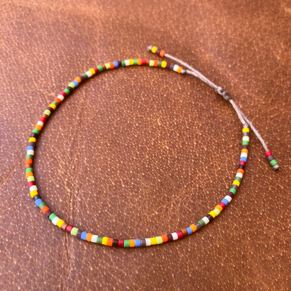 Waxcord x Beads Bracelet/Autumn Multicolor 3枚目の画像