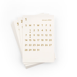 CLARA Desk Calendar Refill 2024 White｜卓上カレンダー リフィル 1枚目の画像