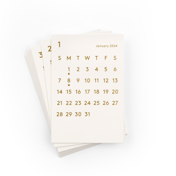 CLARA Desk Calendar Refill 2024 White｜卓上カレンダー リフィル 1枚目の画像