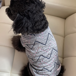 【Lサイズ追加】わんちゃん服　日本製　MLサイズドッグウェア　犬服　3カラー　　秋冬最適　ジグザグジャガード　 5枚目の画像