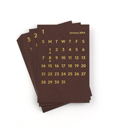 CLARA Desk Calendar Refill 2024 Brown｜卓上カレンダー リフィル 1枚目の画像