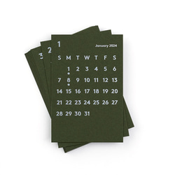 CLARA Desk Calendar Refill 2024 Olive｜卓上カレンダー リフィル 1枚目の画像