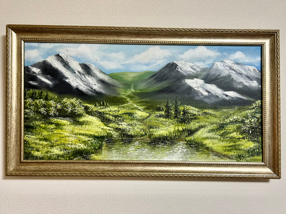 森　オシャレ　絵画　油絵　トレンド　2022 自然　山　13 湖・林・山】 欧風 油絵 絵画 NANA 通販 16572225｜Creema(クリーマ)