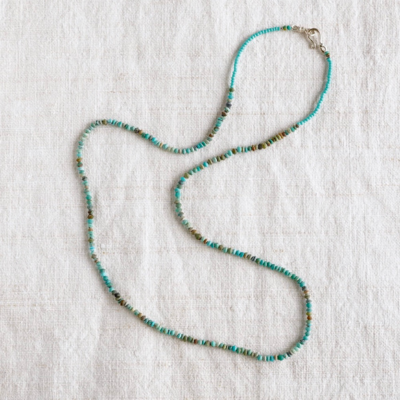 ターコイズ50cmビーズネックレス [OP760B] ネックレス