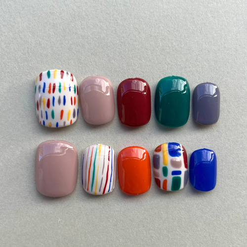 021 (粘着シール＋ミニやすり付き) ニュアンスネイル 韓国ネイル  