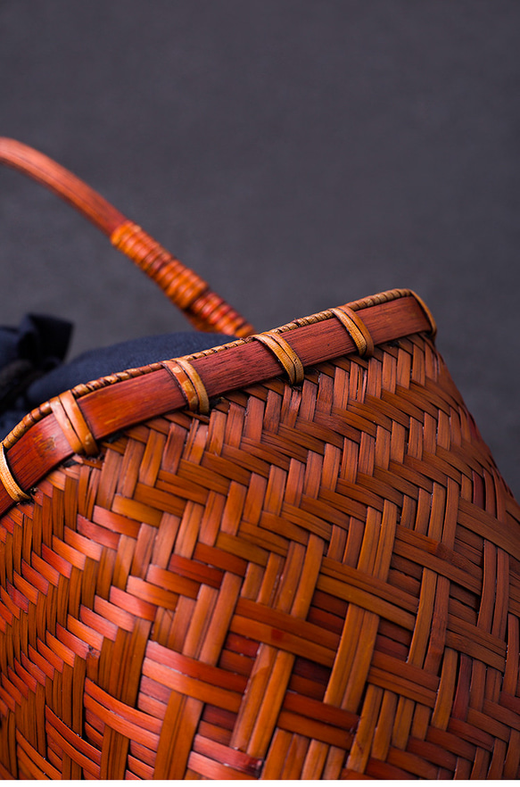 竹かご鞄 大 ハンドバッグ 買い物かご大 竹かご かごバッグ バスケットかご 竹製品 レトロ 茶道茶セット収納袋 和風 