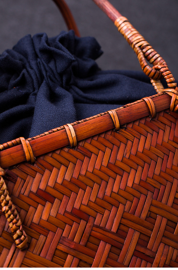 竹かご鞄 大 ハンドバッグ 買い物かご大 竹かご かごバッグ バスケットかご 竹製品 レトロ 茶道茶セット収納袋 和風 