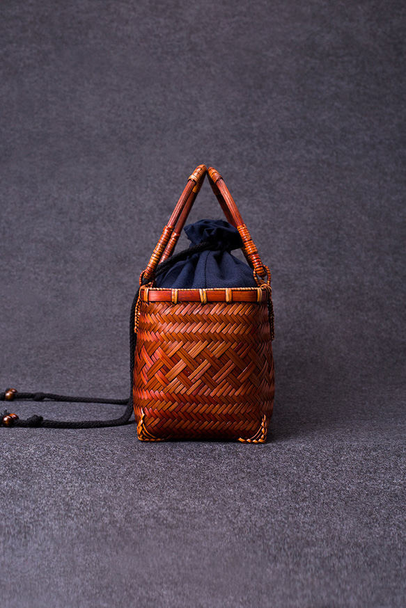 竹かご鞄 大 ハンドバッグ 買い物かご大 竹かご かごバッグ バスケットかご 竹製品 レトロ 茶道茶セット収納袋 和風 