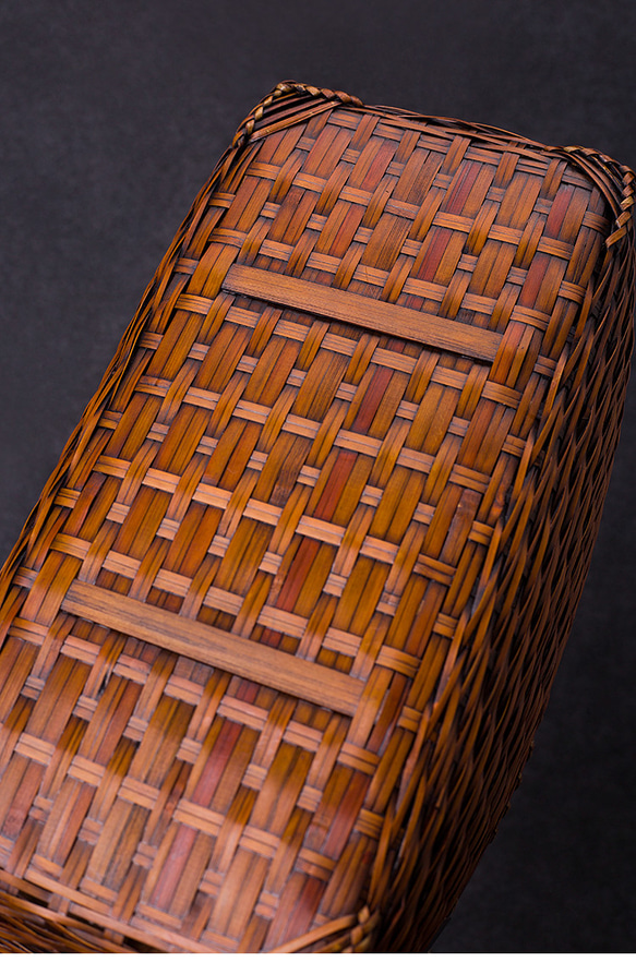 竹かご鞄 大 ハンドバッグ波紋買い物かご大 竹かご かごバッグ バスケットかご 竹製品 レトロ 茶道茶セット収納袋 和風 