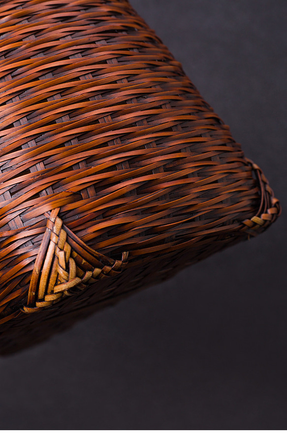 竹かご鞄 大 ハンドバッグ波紋買い物かご大 竹かご かごバッグ バスケットかご 竹製品 レトロ 茶道茶セット収納袋 和風 