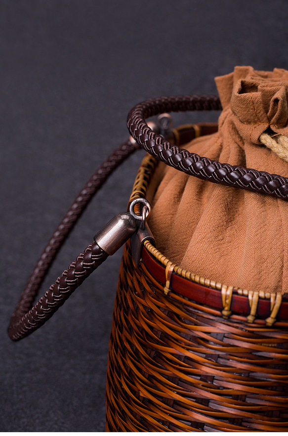 竹かご鞄 大 ハンドバッグ波紋買い物かご大 竹かご かごバッグ バスケットかご 竹製品 レトロ 茶道茶セット収納袋 和風 