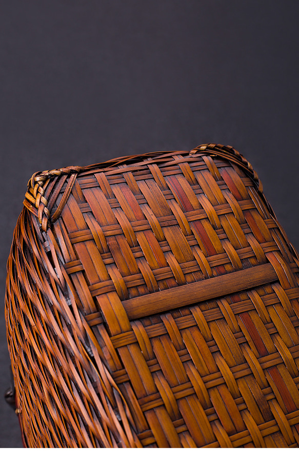 竹かご鞄 大 ハンドバッグ波紋買い物かご大 竹かご かごバッグ バスケットかご 竹製品 レトロ 茶道茶セット収納袋 和風 