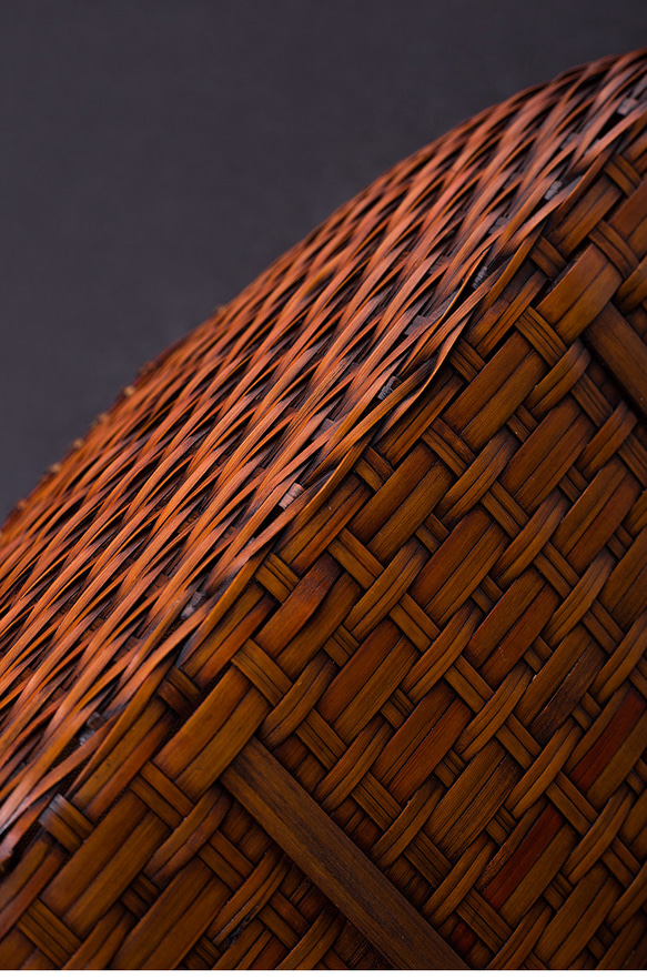 竹かご鞄 大 ハンドバッグ波紋買い物かご大 竹かご かごバッグ バスケットかご 竹製品 レトロ 茶道茶セット収納袋 和風 