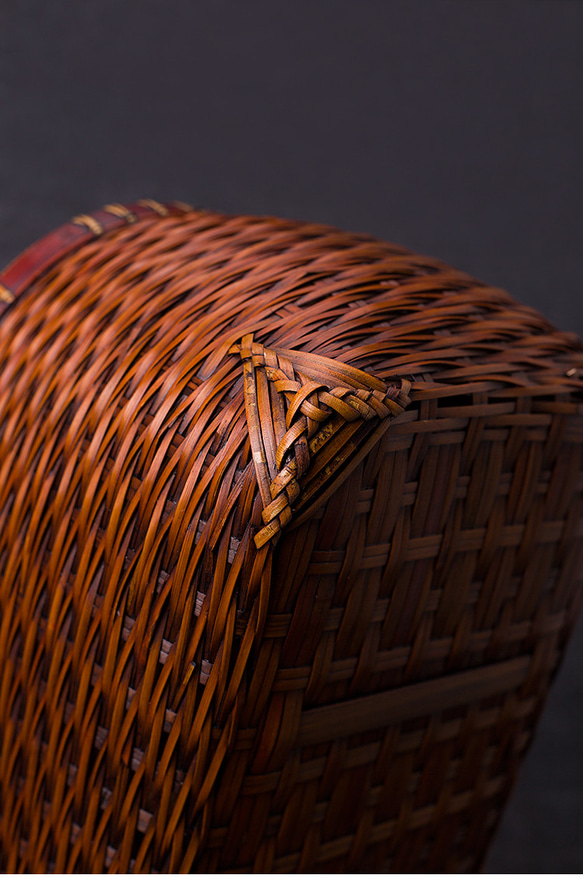 竹かご鞄 大 ハンドバッグ波紋買い物かご大 竹かご かごバッグ バスケットかご 竹製品 レトロ 茶道茶セット収納袋 和風 