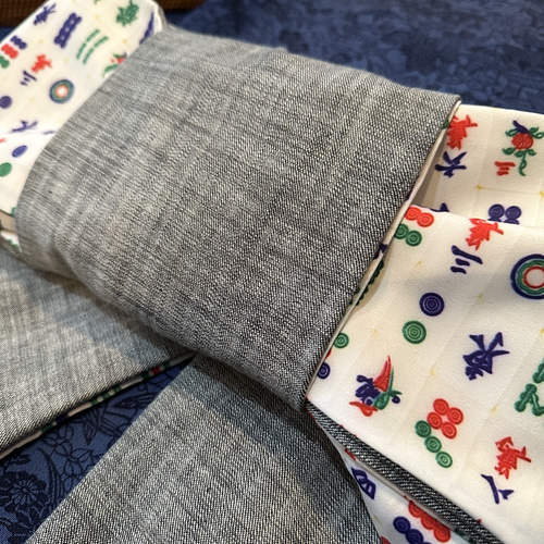 Sale❣️半幅帯 デニム帯 麻雀️牌いっぱいA 和ラボ帯やオリジナル