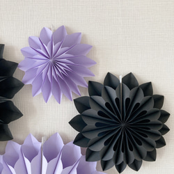 〚ハロウィン限定〛ペーパーファン 6個セット black × purple 2枚目の画像