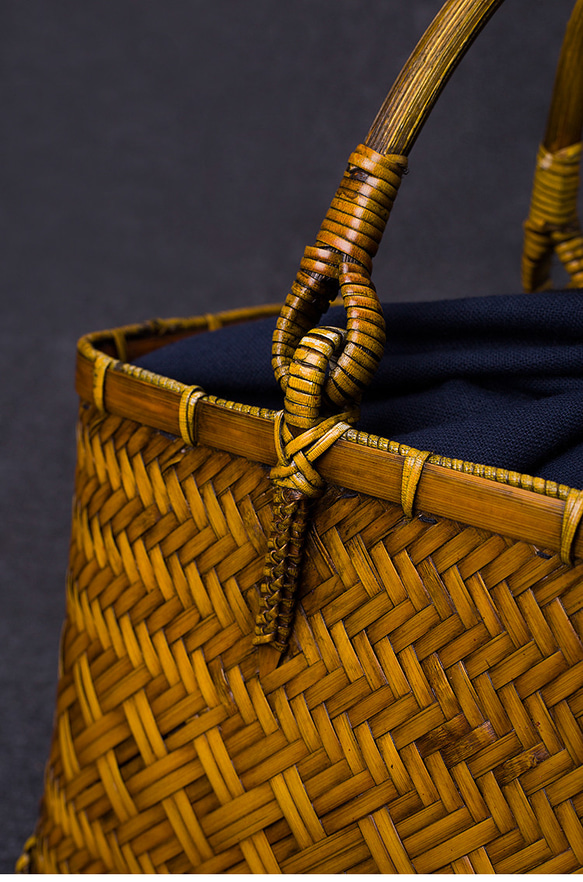 竹かご鞄 大 ハンドバッグ 買い物かご大 竹かご かごバッグ バスケットかご 竹製品 レトロ 茶道茶セット収納袋 和風 