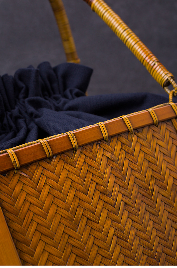 竹かご鞄 大 ハンドバッグ 買い物かご大 竹かご かごバッグ バスケットかご 竹製品 レトロ 茶道茶セット収納袋 和風 