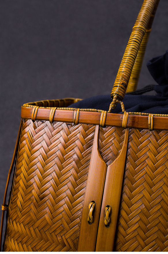 竹かご鞄 大 ハンドバッグ 買い物かご大 竹かご かごバッグ バスケットかご 竹製品 レトロ 茶道茶セット収納袋 和風 