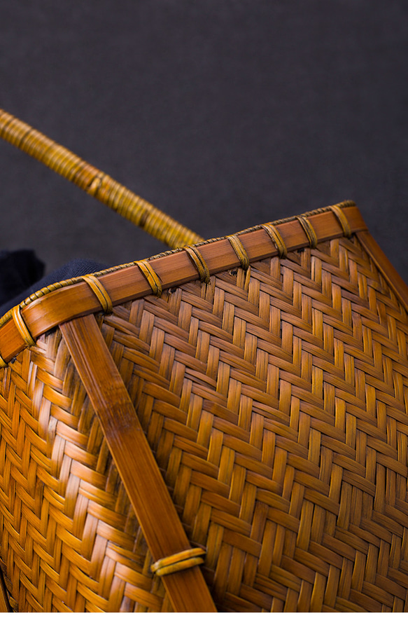 竹かご鞄 大 ハンドバッグ 買い物かご大 竹かご かごバッグ バスケットかご 竹製品 レトロ 茶道茶セット収納袋 和風 