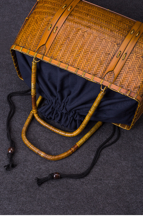 竹かご鞄 大 ハンドバッグ 買い物かご大 竹かご かごバッグ バスケットかご 竹製品 レトロ 茶道茶セット収納袋 和風 