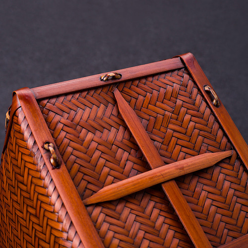 竹かご鞄 大 ハンドバッグ 買い物かご大 花模様かごバッグ バスケット