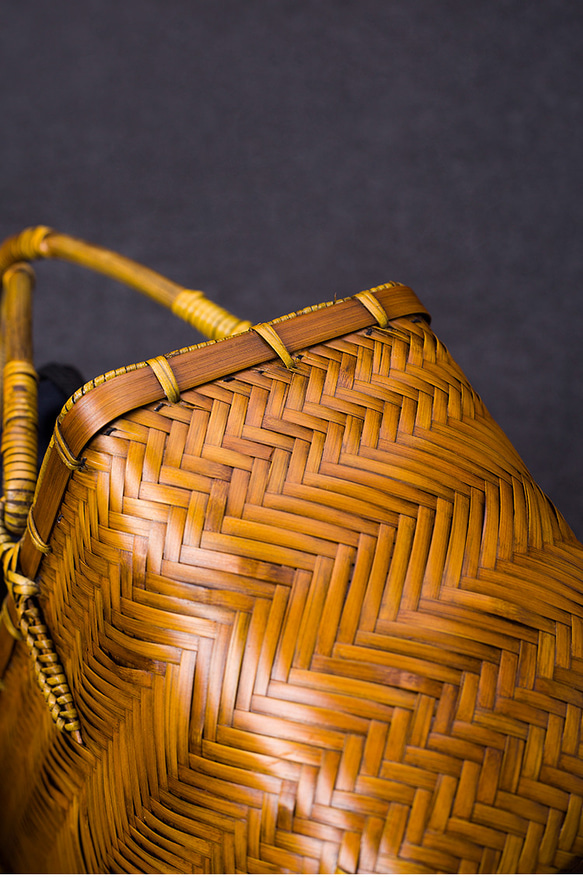 竹かご鞄 大 ハンドバッグ 買い物かご大 竹かご かごバッグ バスケットかご 竹製品 レトロ 茶道茶セット収納袋 和風 