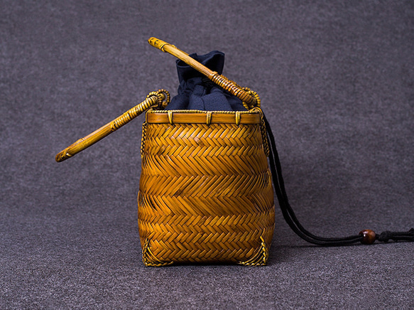 竹かご鞄 大 ハンドバッグ 買い物かご大 竹かご かごバッグ バスケットかご 竹製品 レトロ 茶道茶セット収納袋 和風 