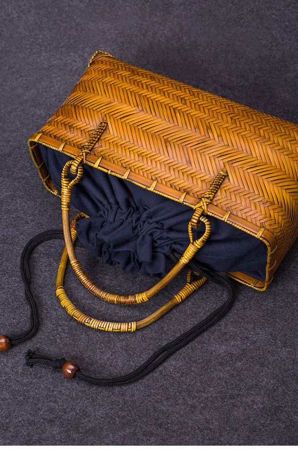 竹かご鞄 大 ハンドバッグ 買い物かご大 竹かご かごバッグ バスケットかご 竹製品 レトロ 茶道茶セット収納袋 和風 